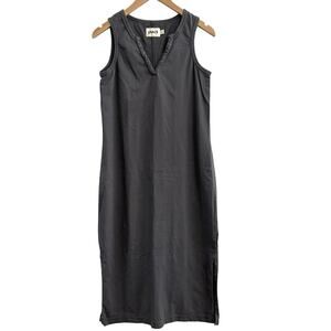 Pact Organic Midi Tank Dress Womens Size Medium Side Slits Coastal Grandma Beach